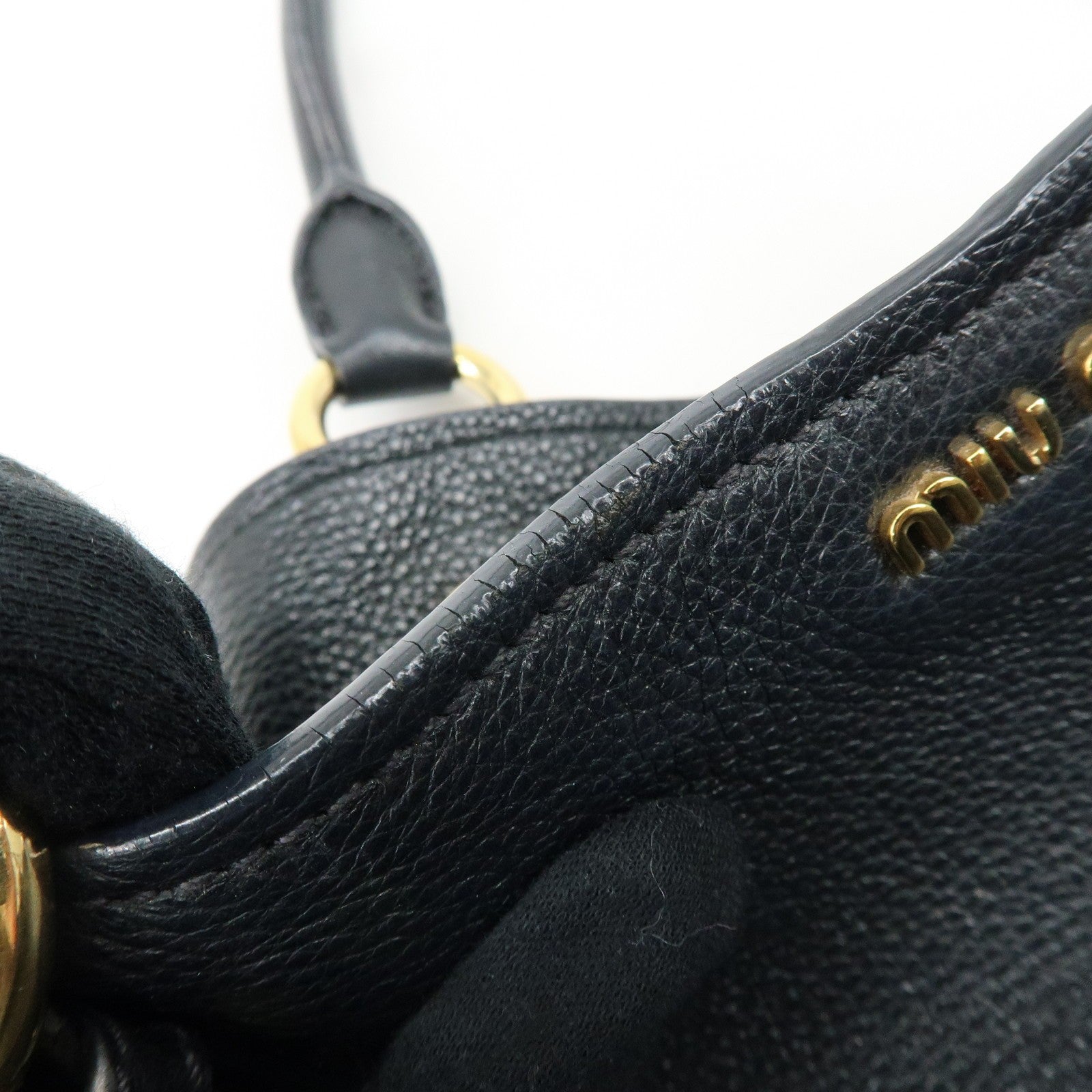 Miu Miu Vittello Phoenix 2Way Hand Shoulder Bag - Black, Leather