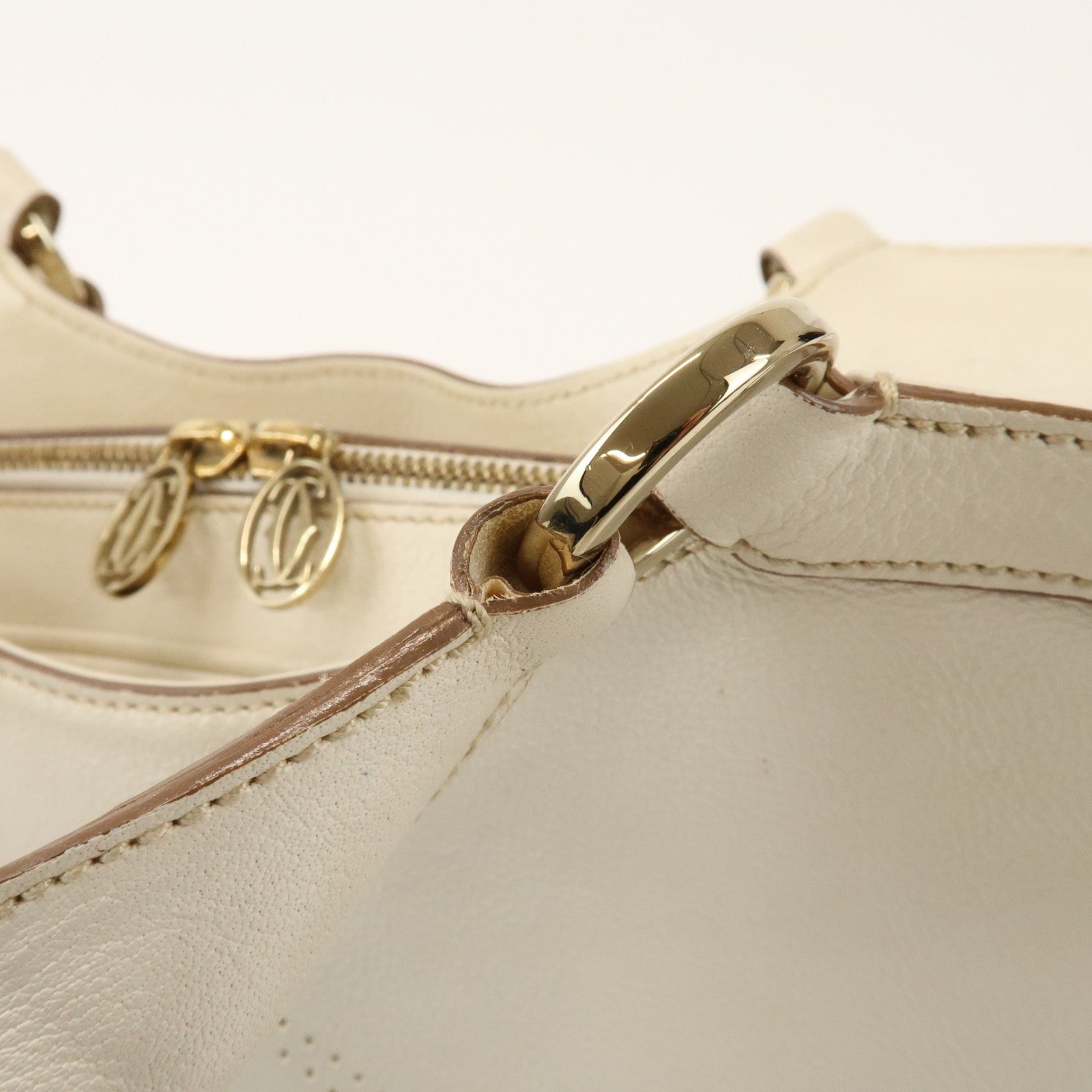 Cartier Must Line Marcello 2Way Hand Bag - White, Leather