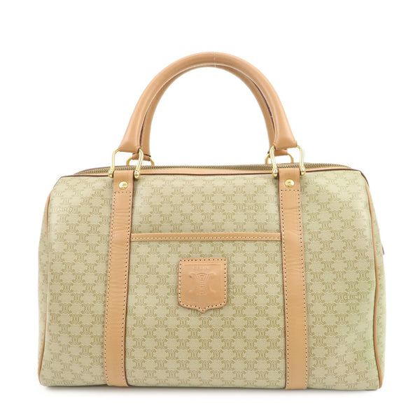 Celine Macadam Logo Boston Hand Bag - Beige, PVC 