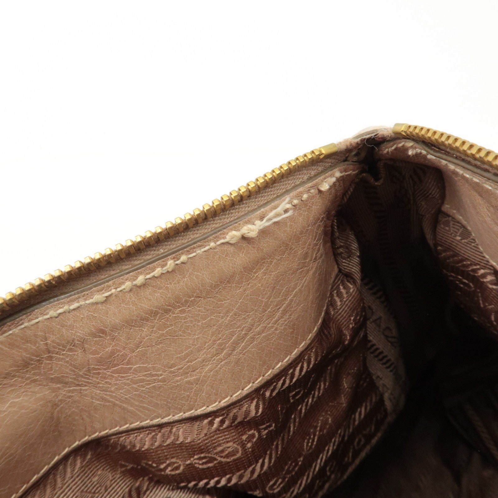 Prada Leather 2way Bag - Beige, Leather