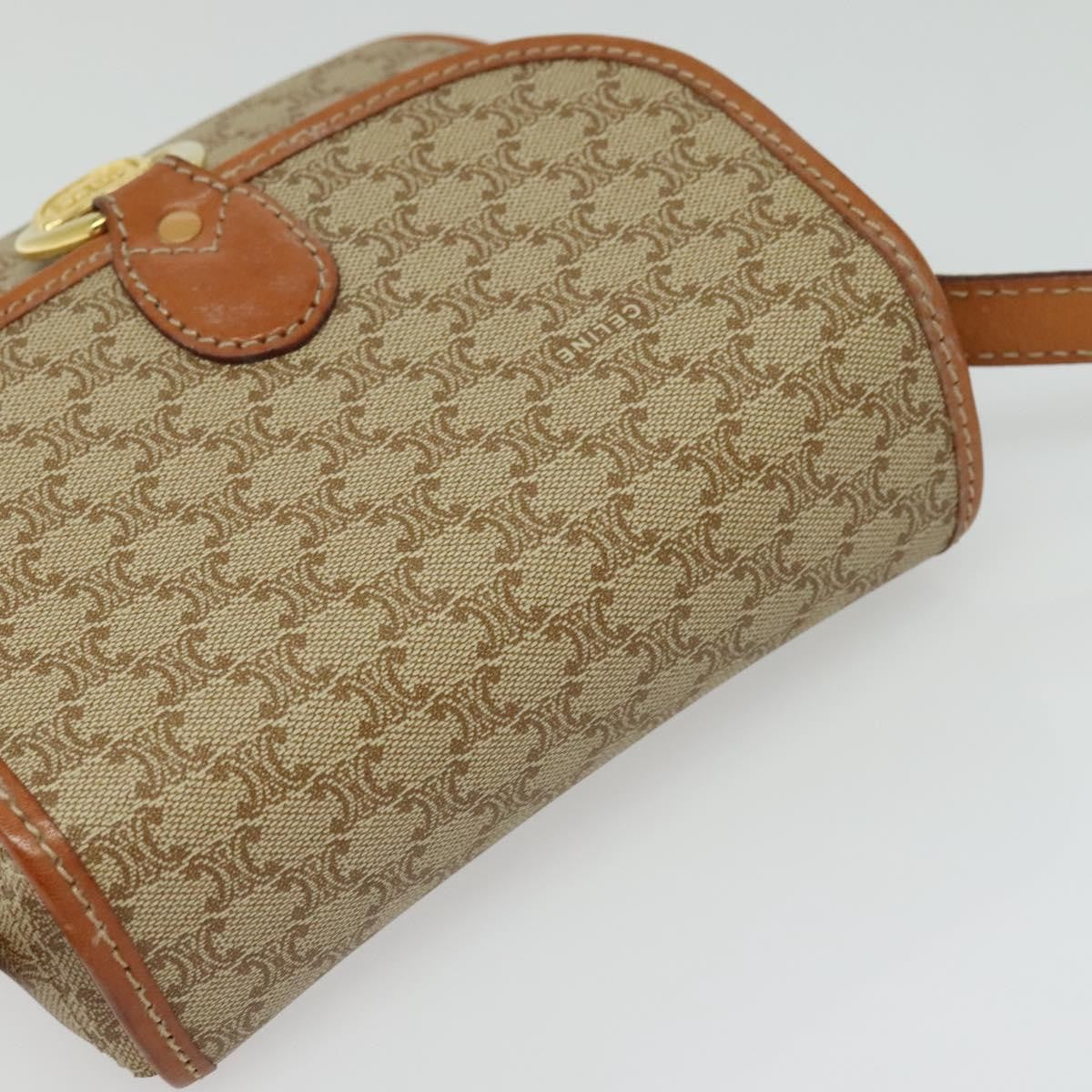 Celine Macadam Shoulder Bag - Beige/Gold, PVC Leather