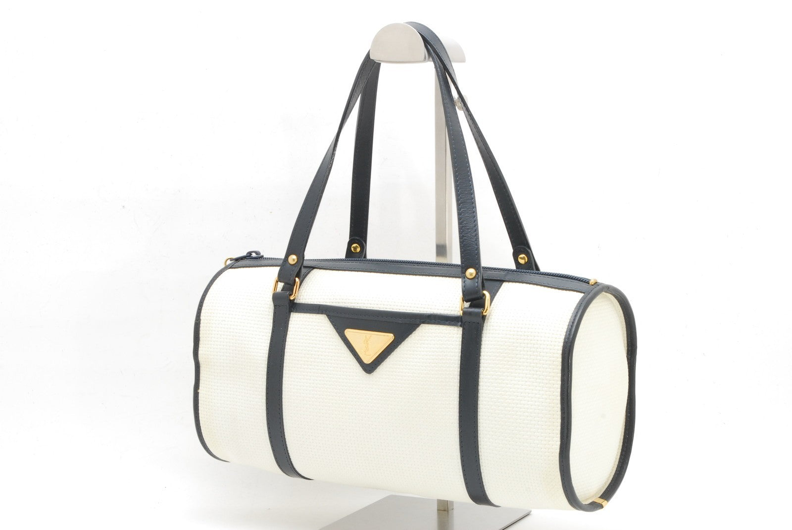 Saint Laurent Yves Hand Shoulder Bag - White, PVC Leather