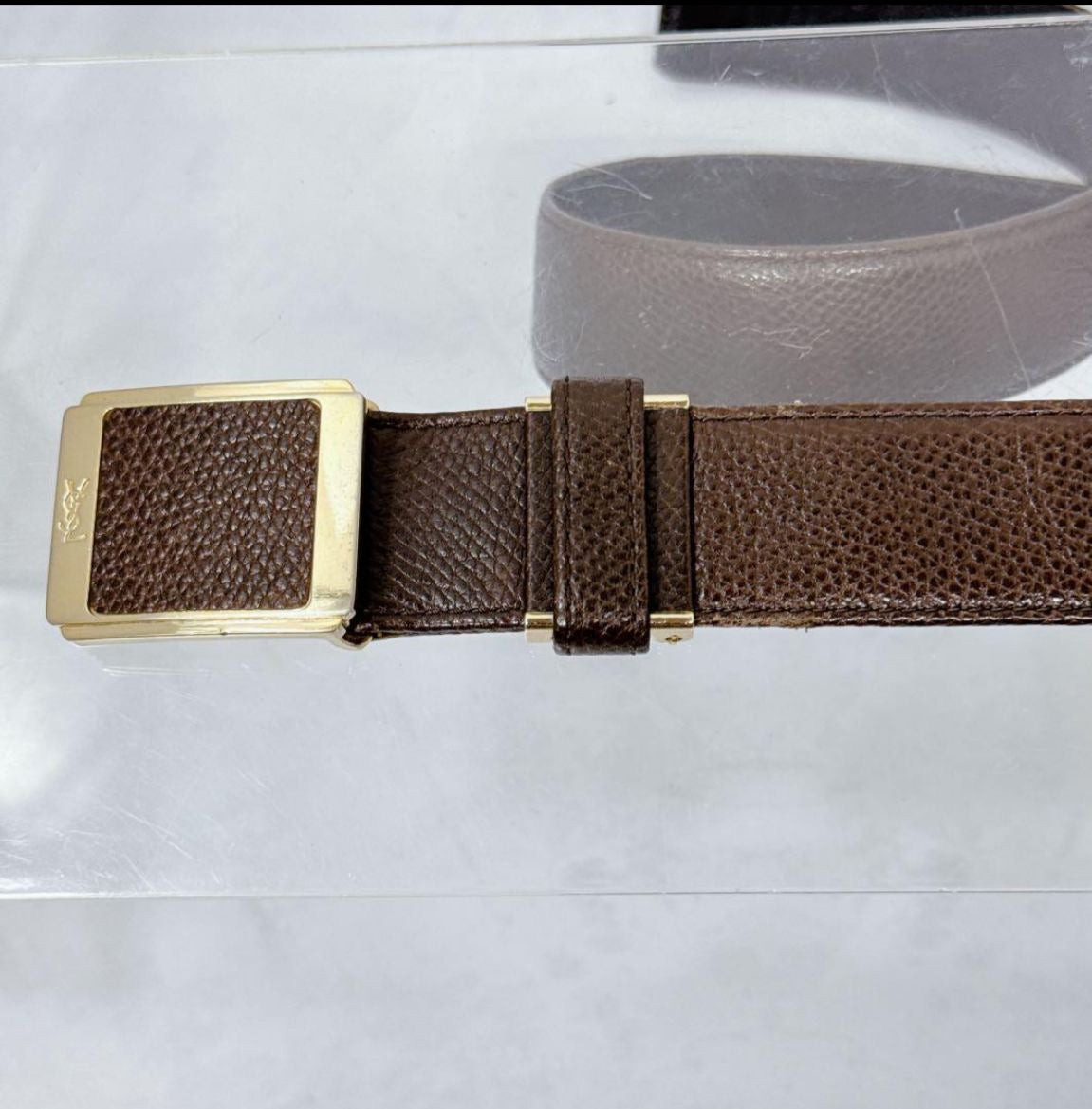 Saint Laurent Brown leather belt
