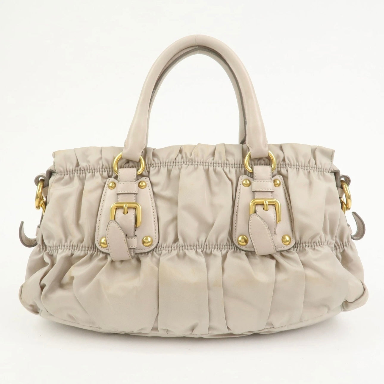 Prada Nylon Leather 2Way Bag- Gray