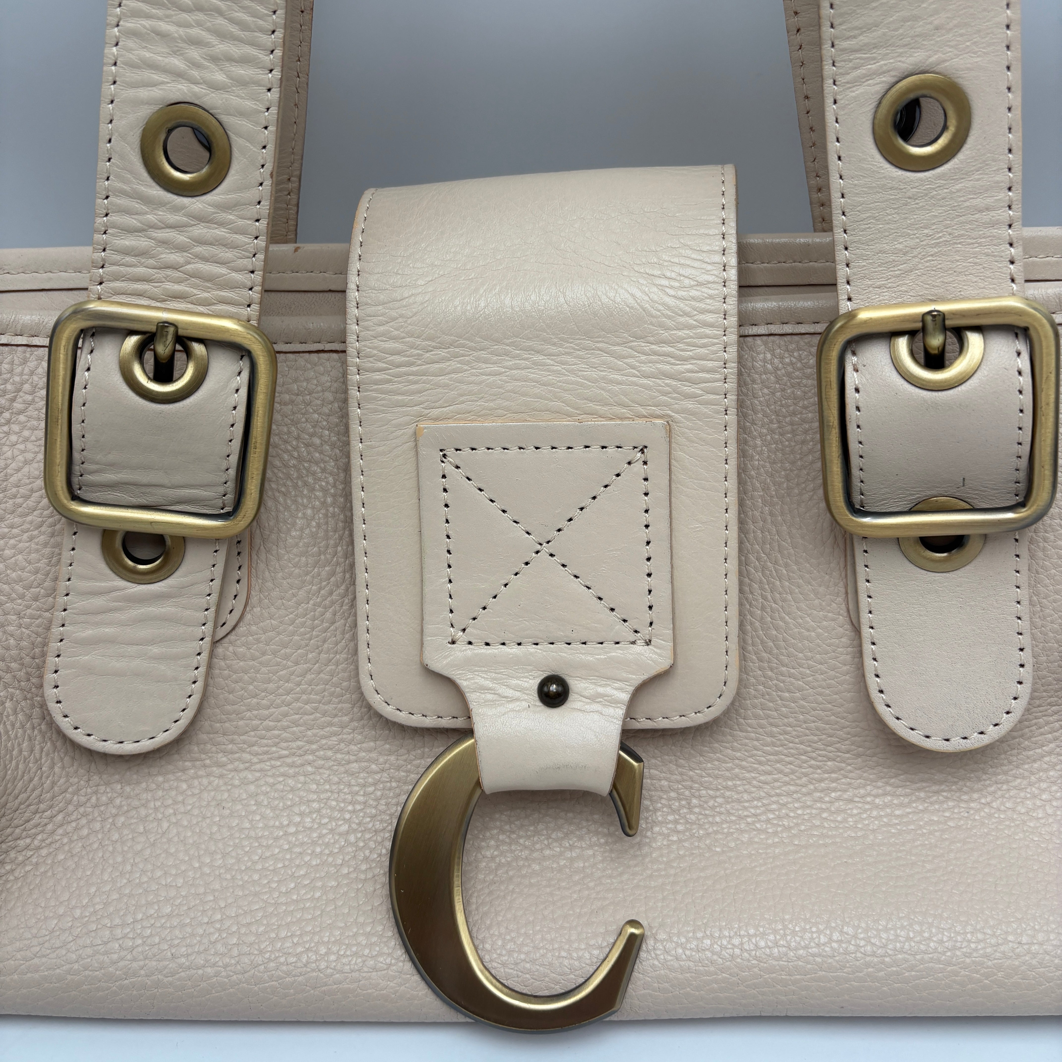 Chloe Tote Bag Leather Beige
