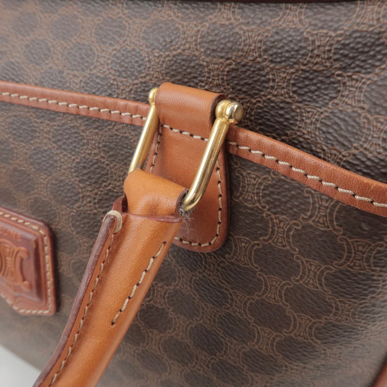 CELINE Macadam Boston Bag Hand Bag Brown