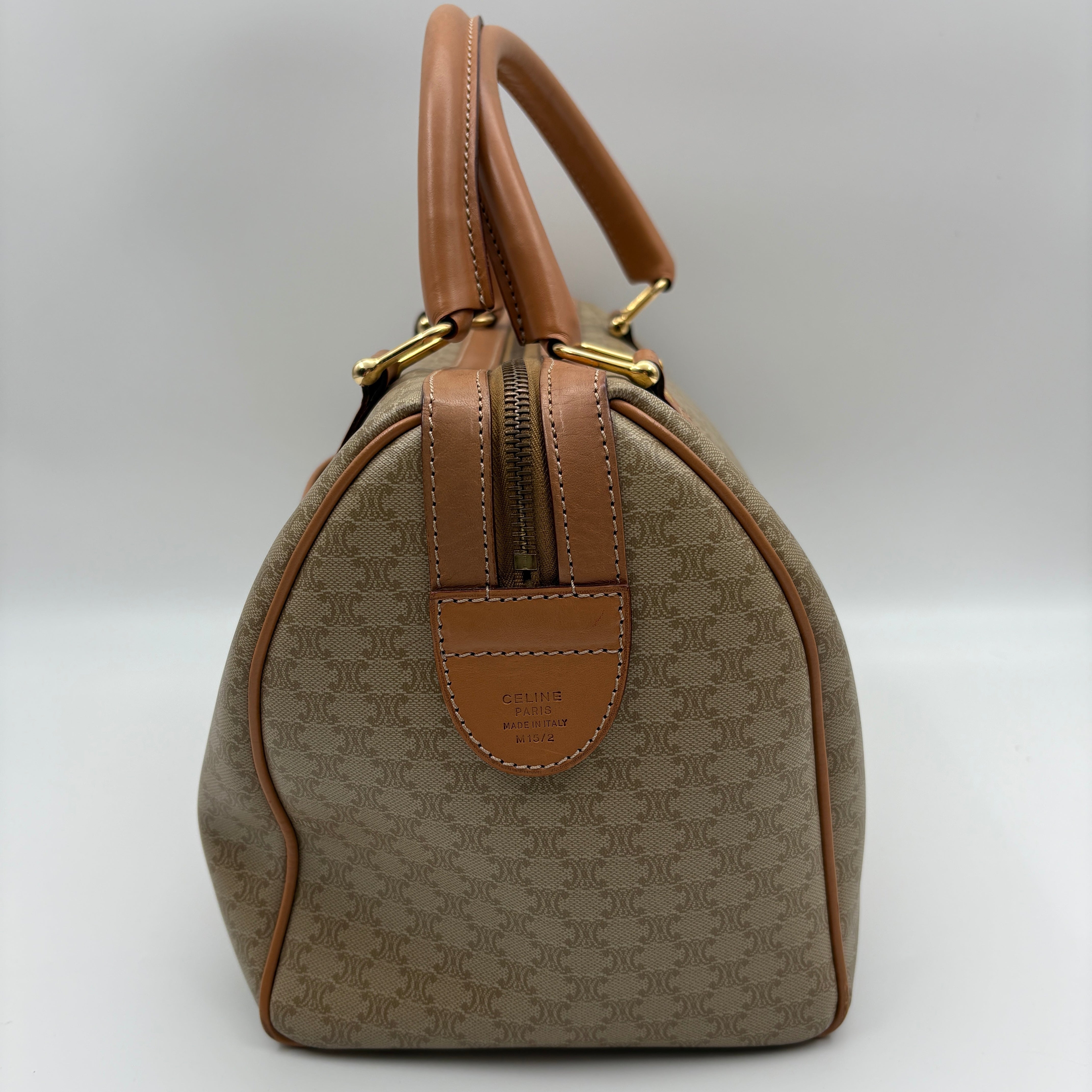 Handbag Mini Boston Bag Macadam Pattern Beige
