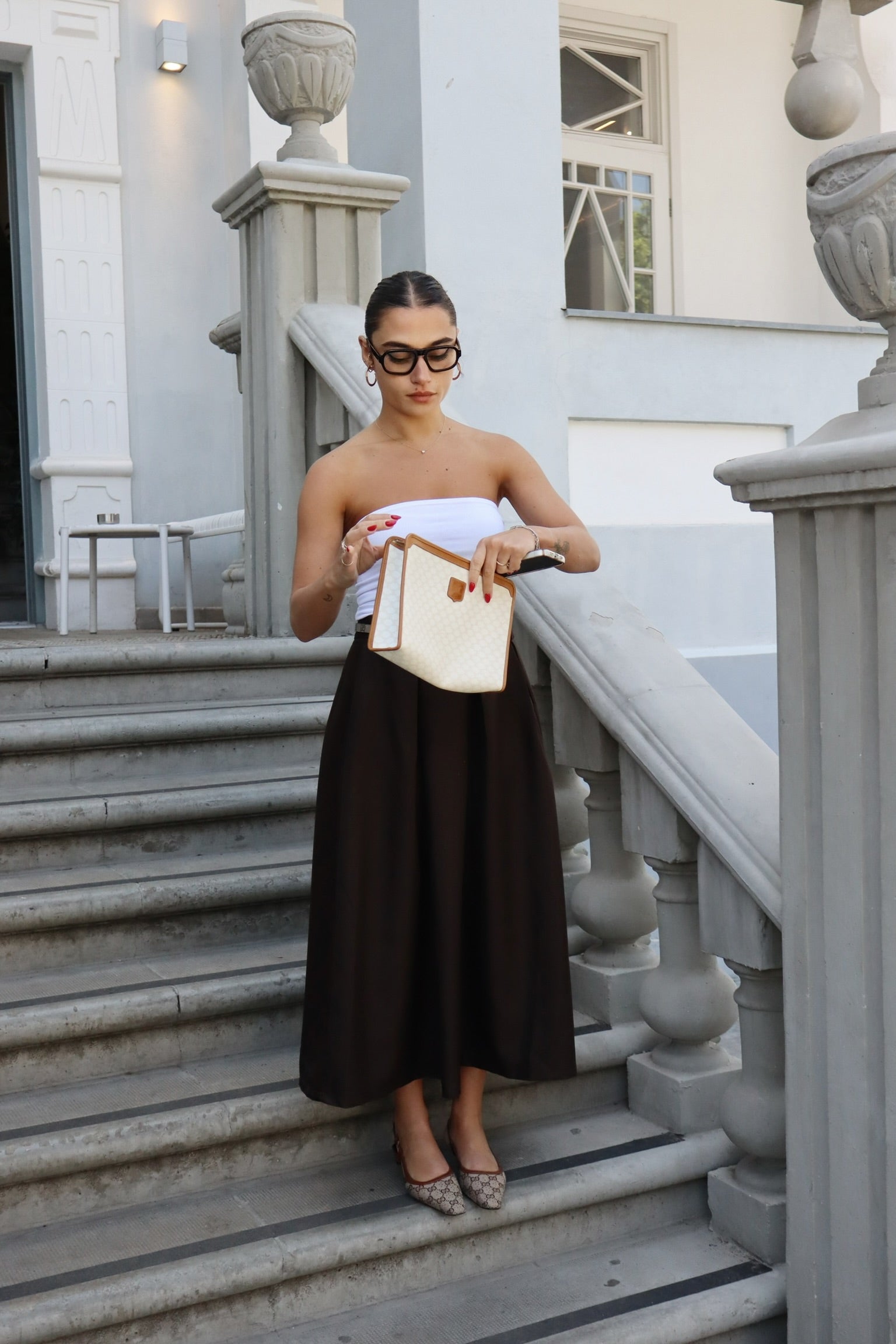 CELINE Macadam Clutch Bag Ivory