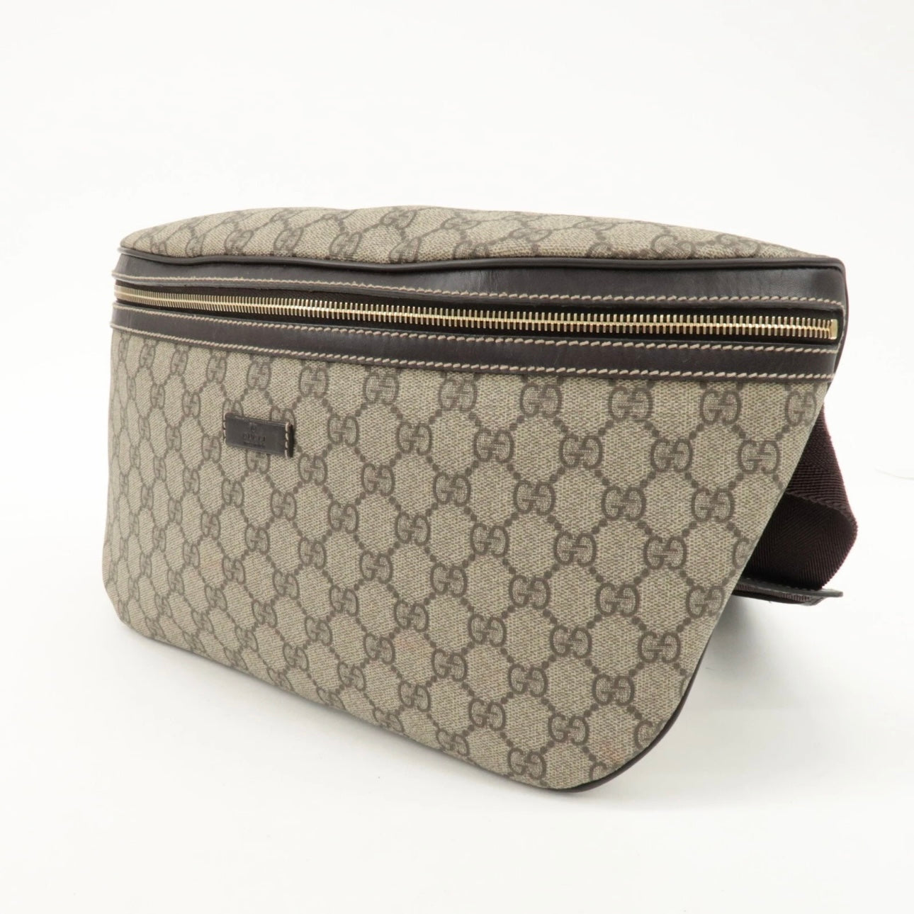 GUCCI GG Supreme Leather Crossbody/ Belt Bag- Beige Brown