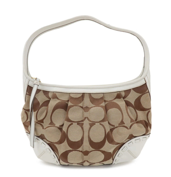 COACH Signature Canvas Leather Shoulder Bag