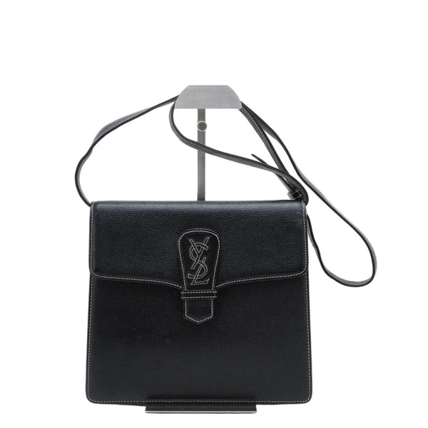Saint Laurent Yves Shoulder Tote Stitch Bag - Black, Leather 