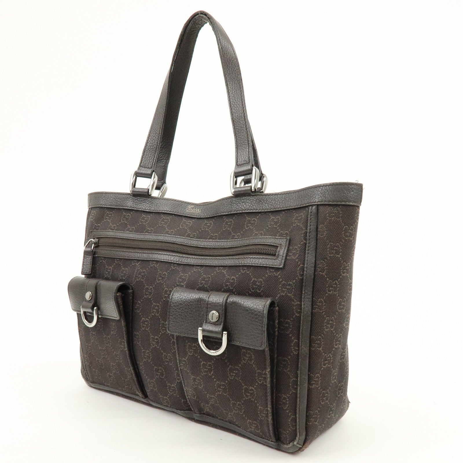 Gucci Abbey Tote Bag - Brown, GG Canvas, Leather