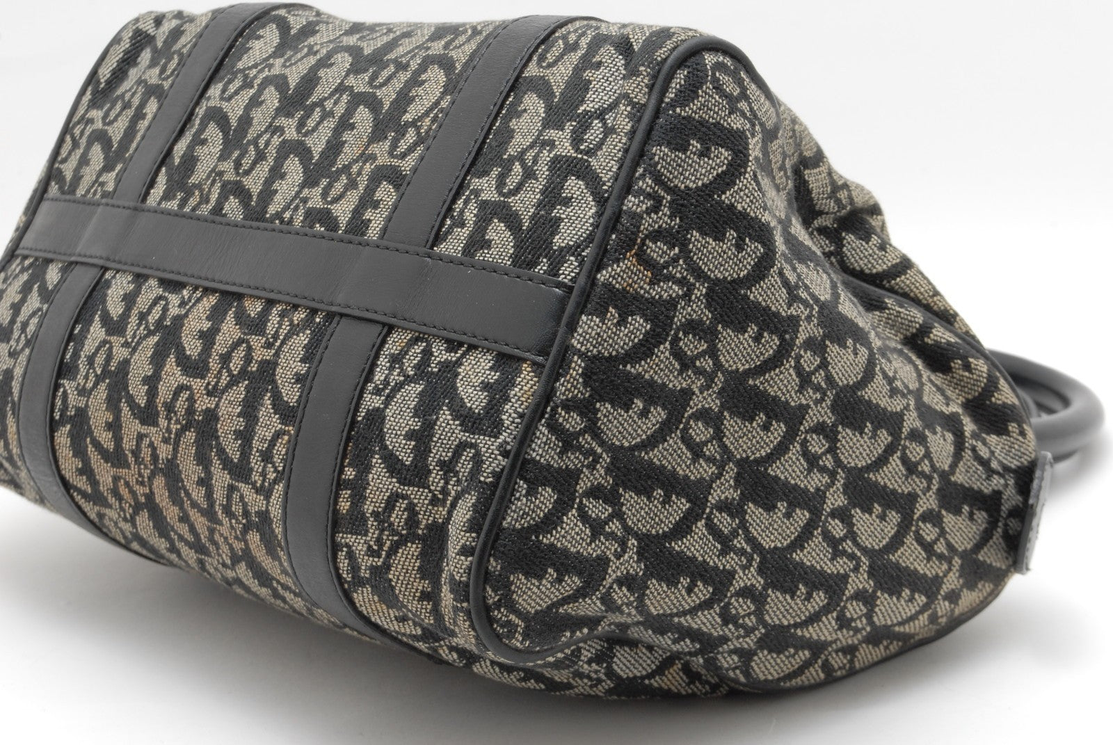Christian Dior Trotter Boston Bag - Navy Black, Canvas Leather