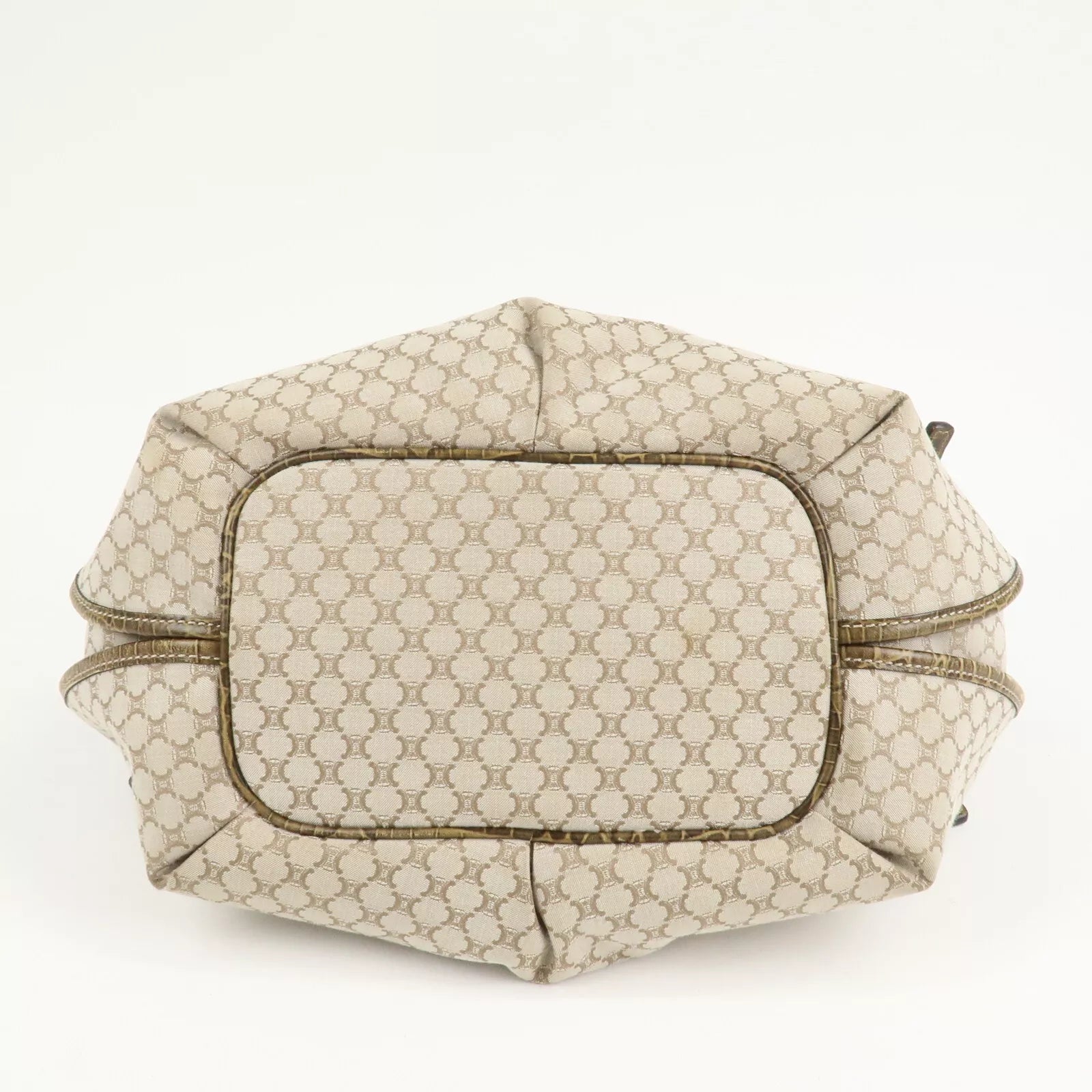 CELINE Macadam Bitter Sweet Canvas Leather Tote Bag - Beige Khaki, Canvas, Leather