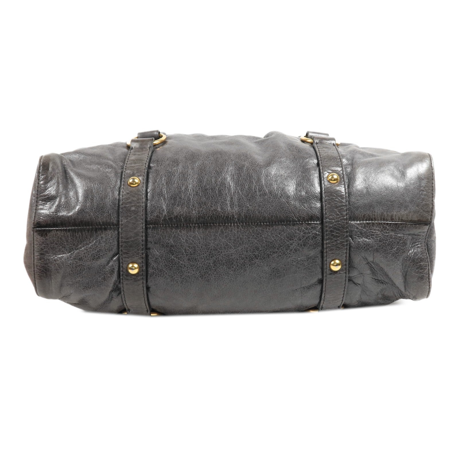 Miu Miu GHW Shoulder Bag - Grey, Calfskin Leather 