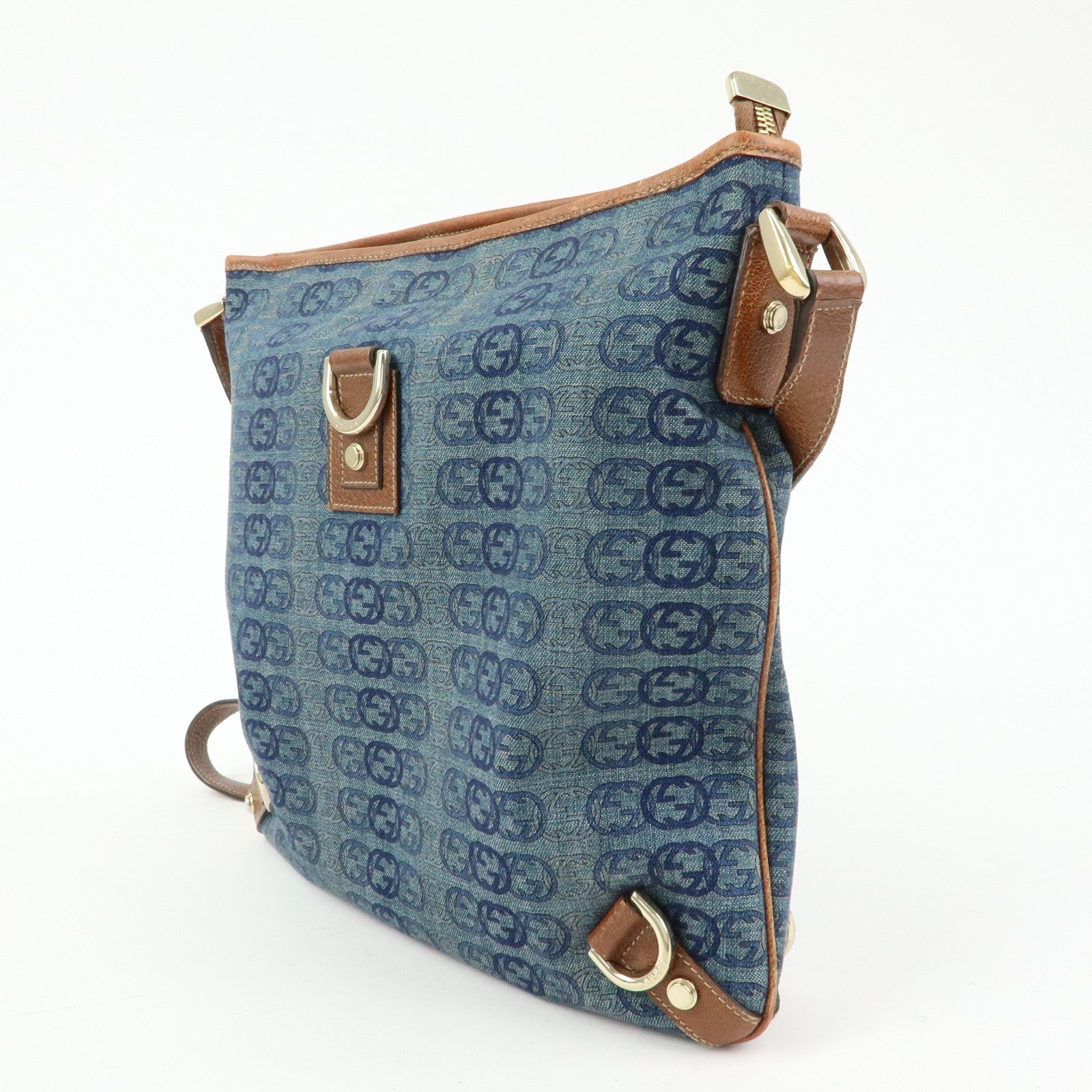 Gucci Abbey Shoulder Bag - Blue, Denim and Leather