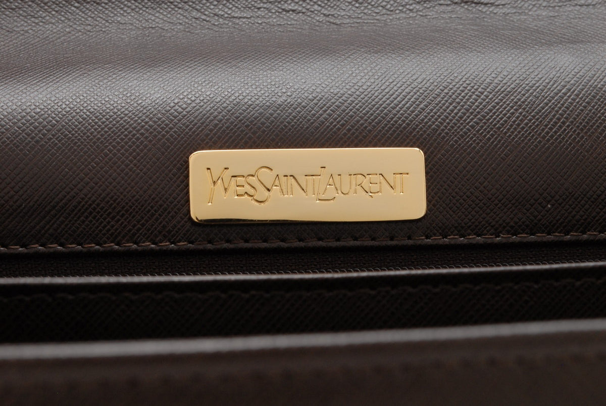 Yves Saint Laurent Cassandra Shoulder Bag - Brown, Leather