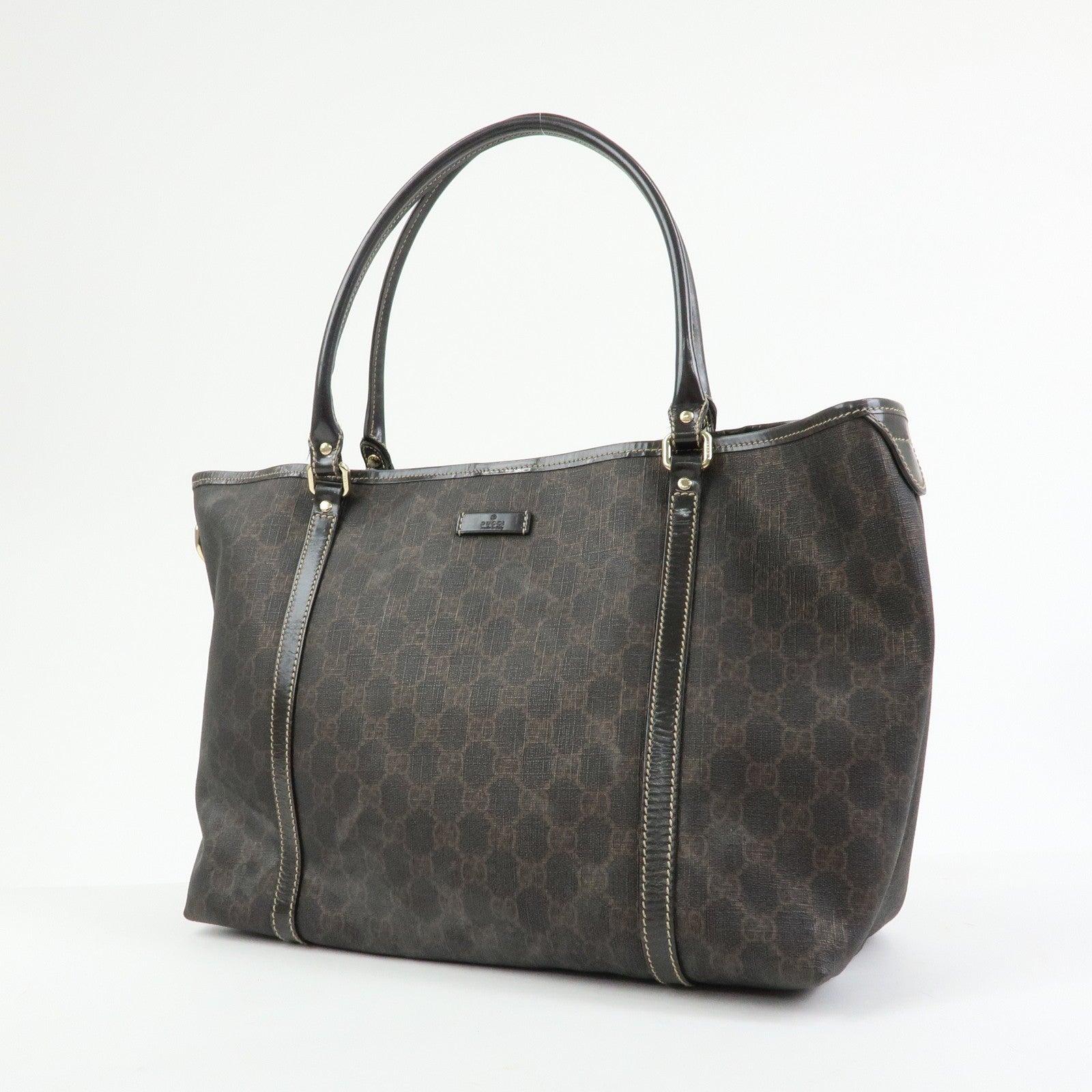 Gucci Supreme Tote Bag - Brown, GG Supreme Patent Leather