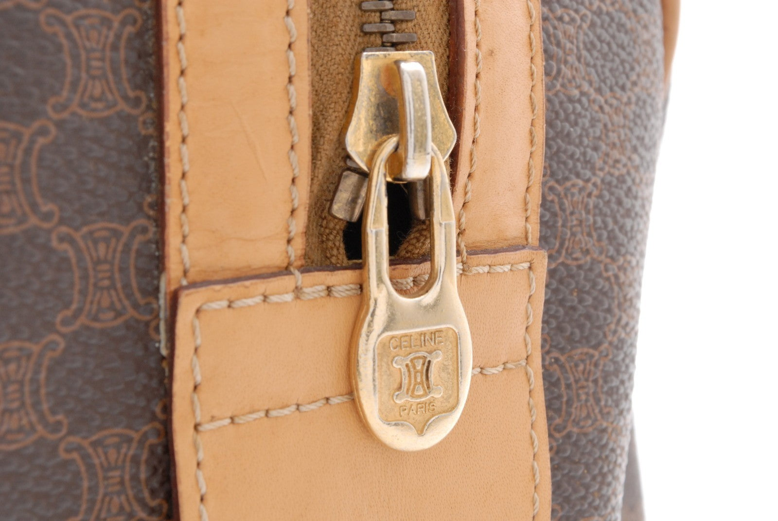 Celine Macadam Boston Bag - Brown, PVC Leather