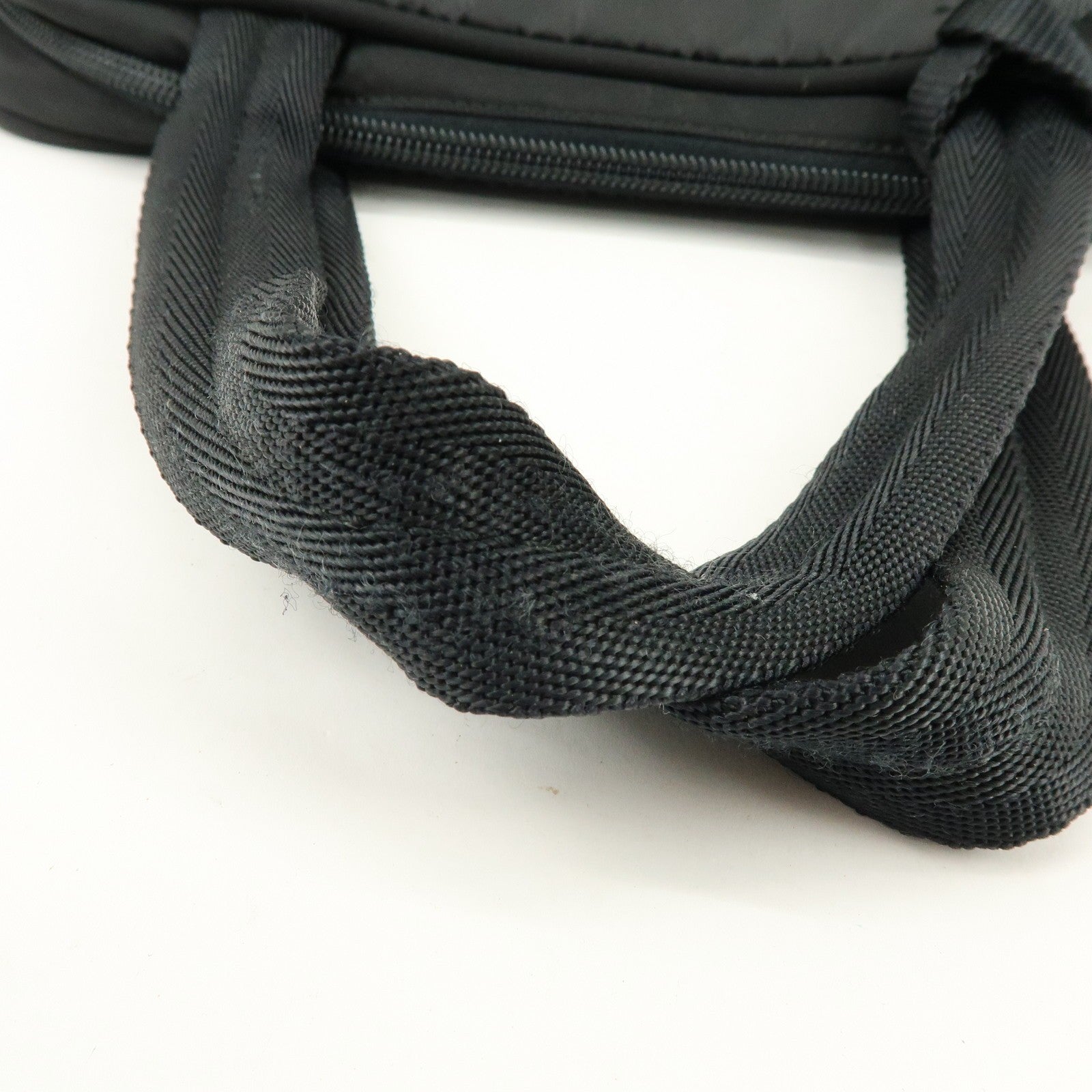 Prada Triangle Logo Hand Bag - Black, Nylon and Leather