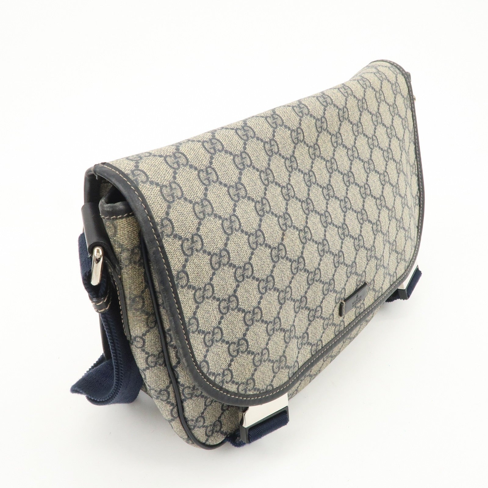Gucci Shoulder Bag - Beige Navy, GG Supreme
