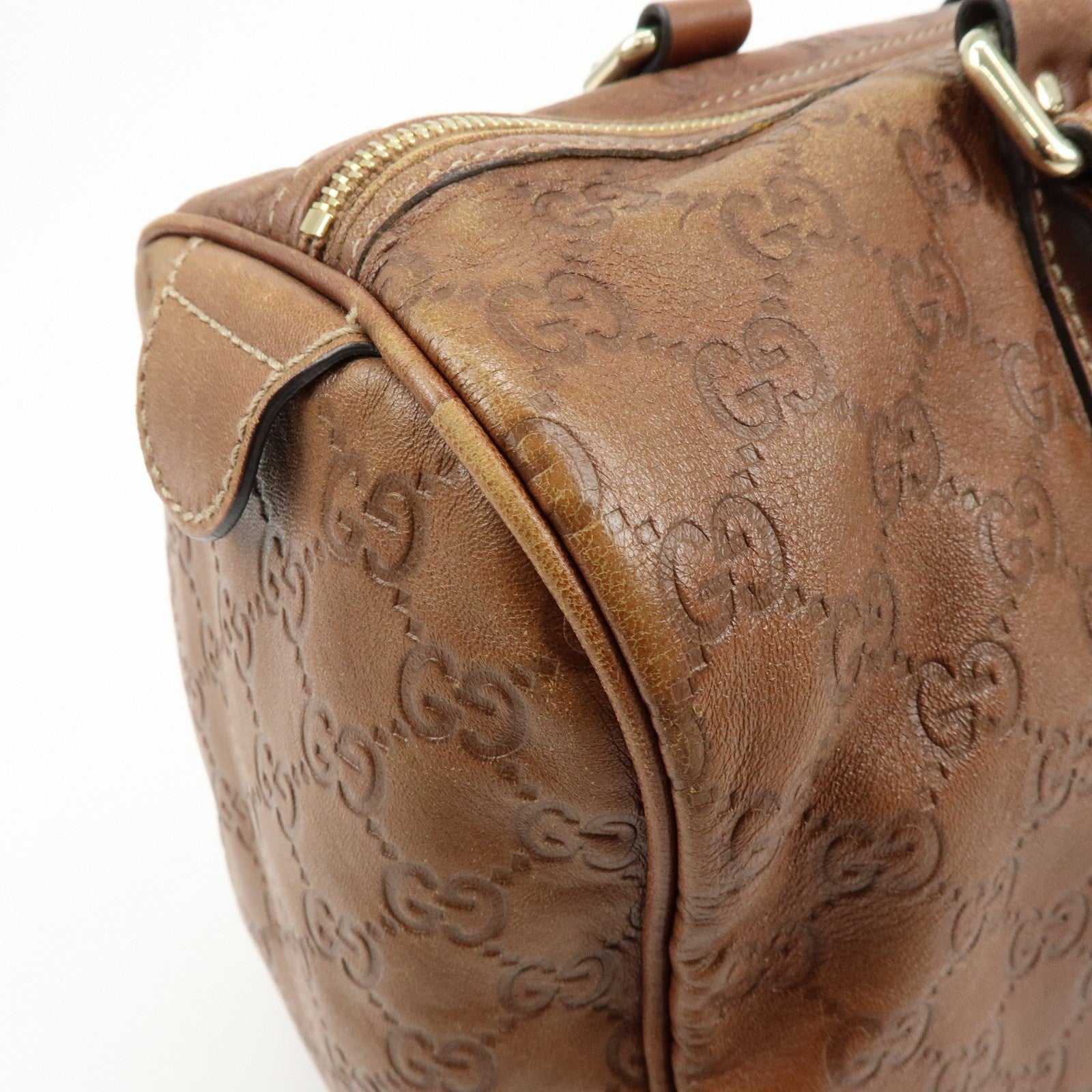 Gucci Boston Handbag - Brown, Guccissima Leather