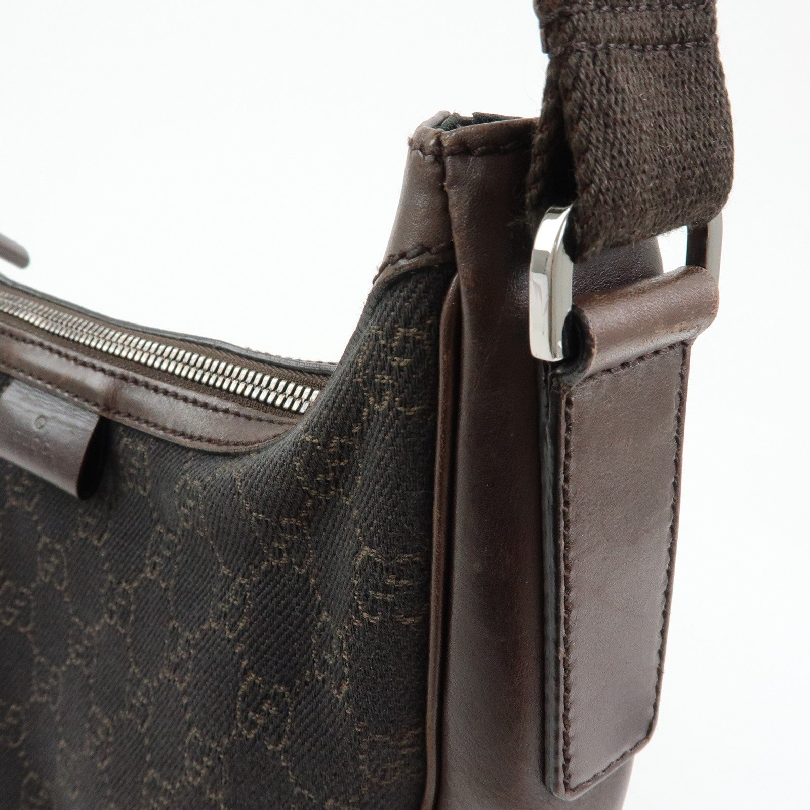 Gucci Shoulder Bag - Dark Brown, Denim, Leather