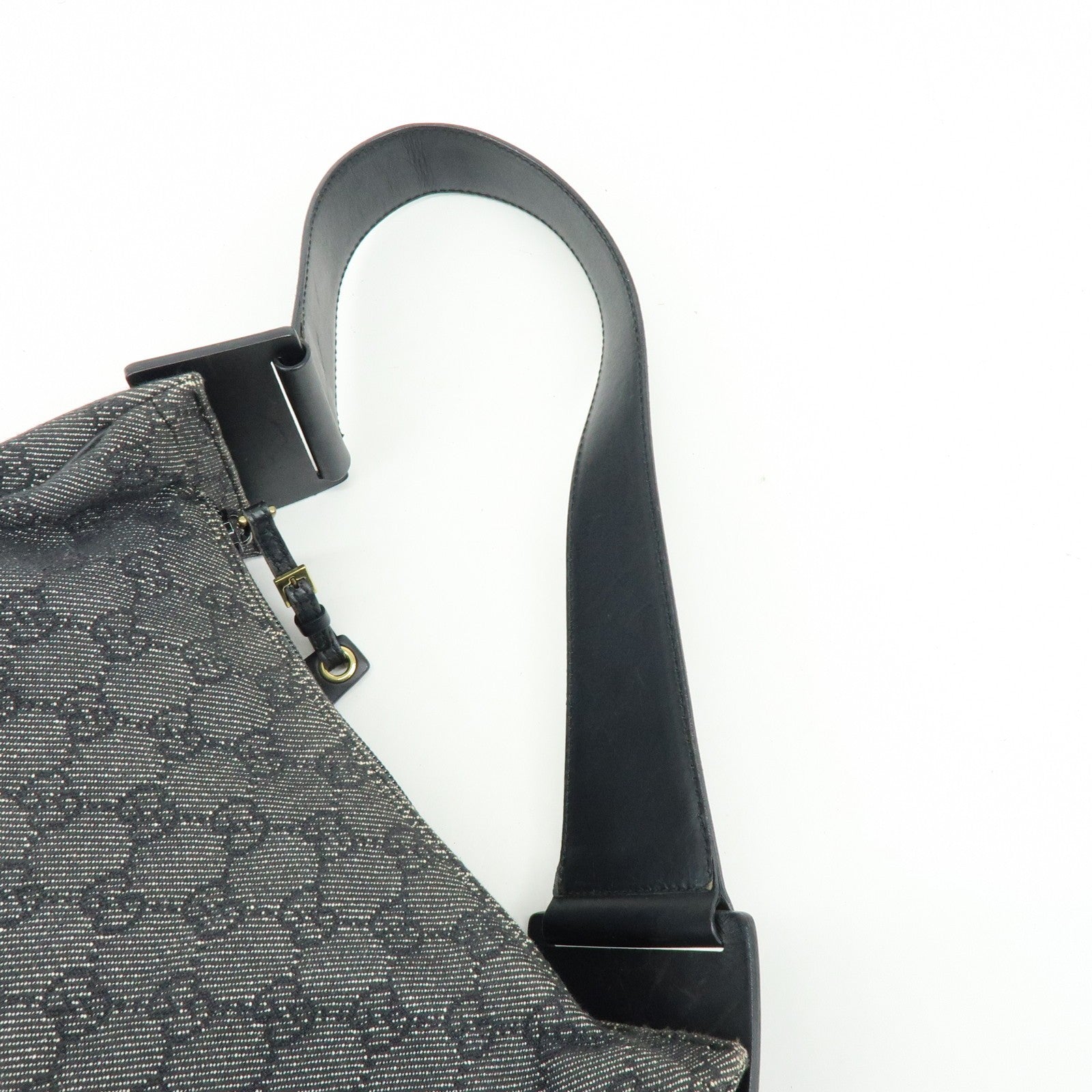 Gucci Shoulder Bag - Black, GG Canvas, Leather 