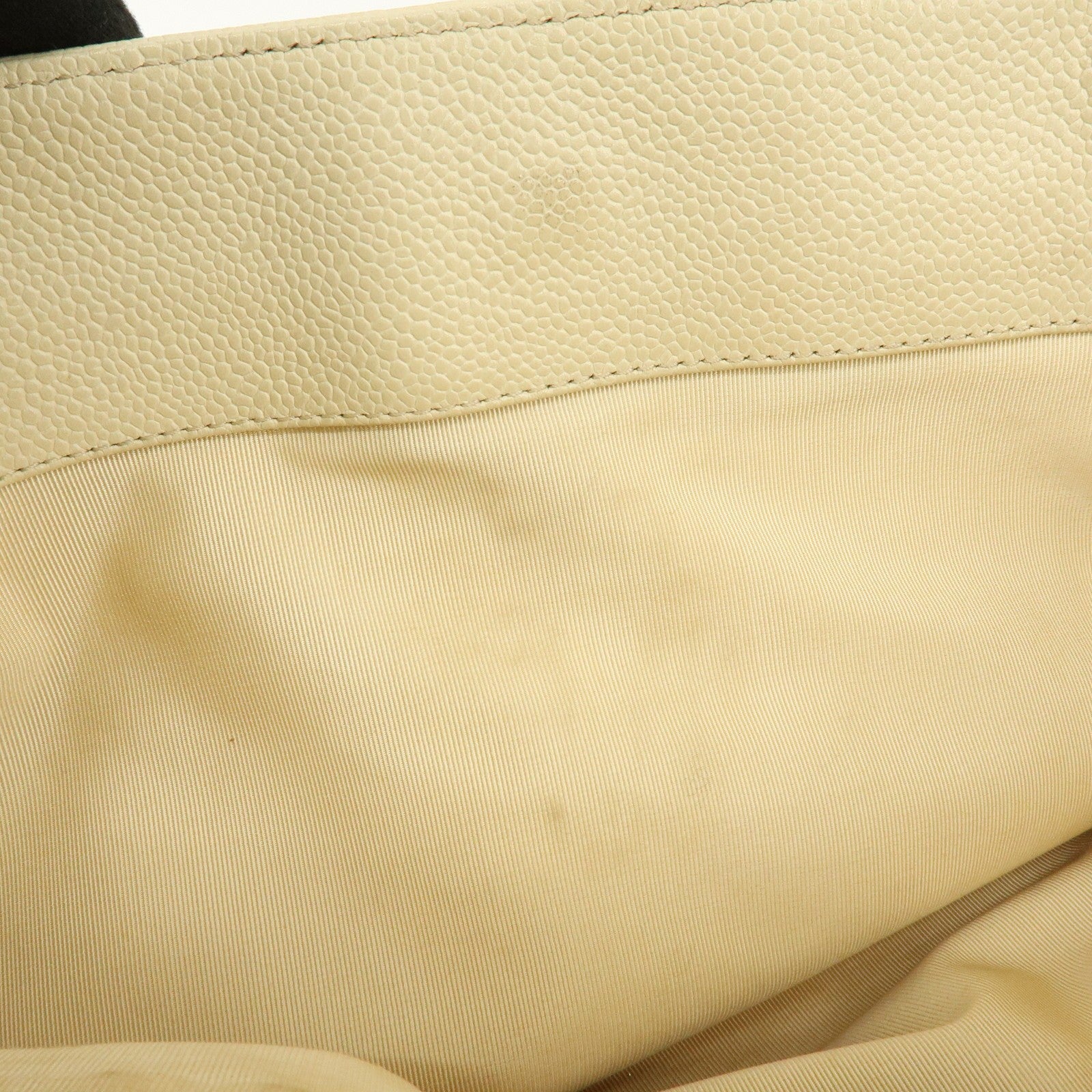 Chanel Coco Mark Caviarskin Tote Bag - Ivory, Leather