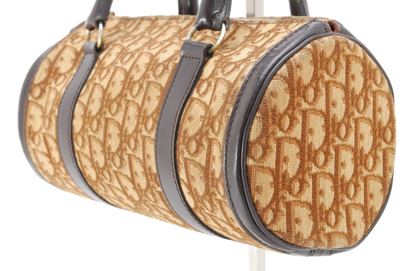 Christian Dior Vintage Trotter Mini Boston Handbag - Brown, Canvas