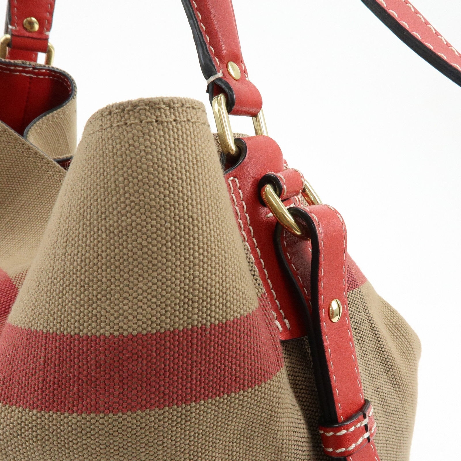 Burberry 2way bag Handbag - Beige, Canvas and Leather