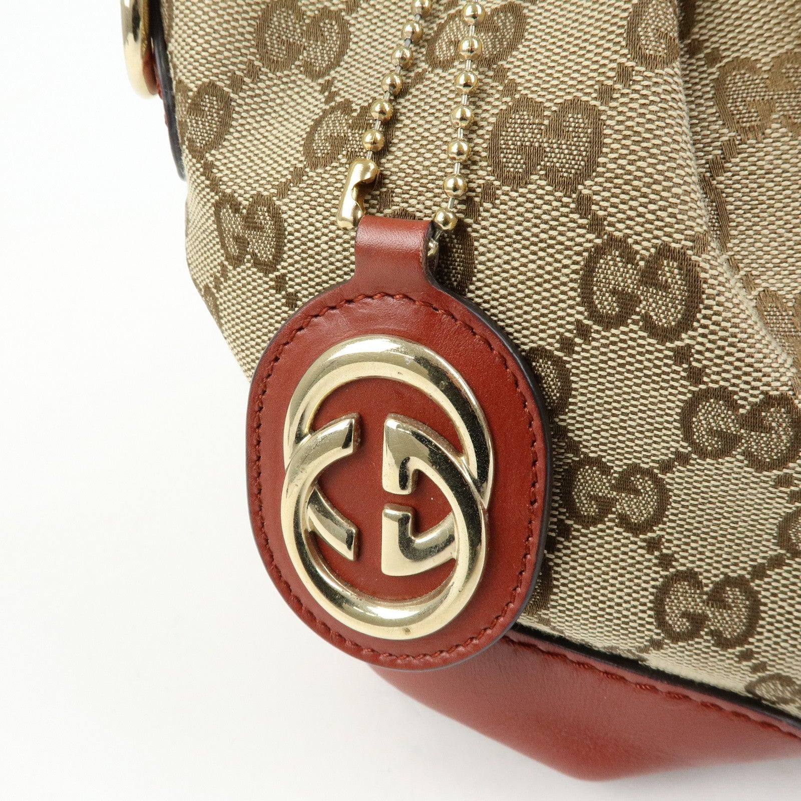 Gucci 2 Way Bag - Beige, Canvas Leather