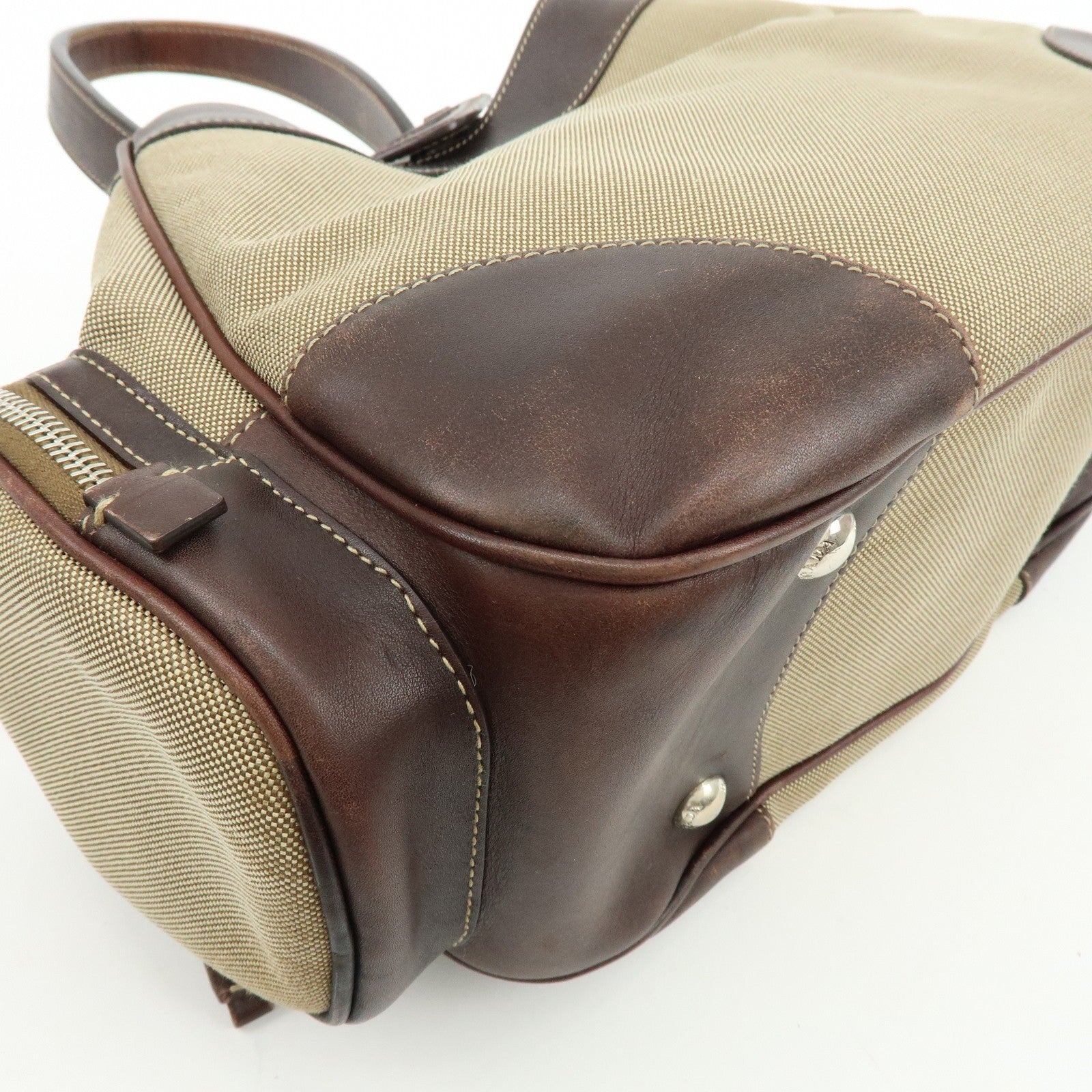 Prada Shoulder Bag - Beige, Canvas Leather