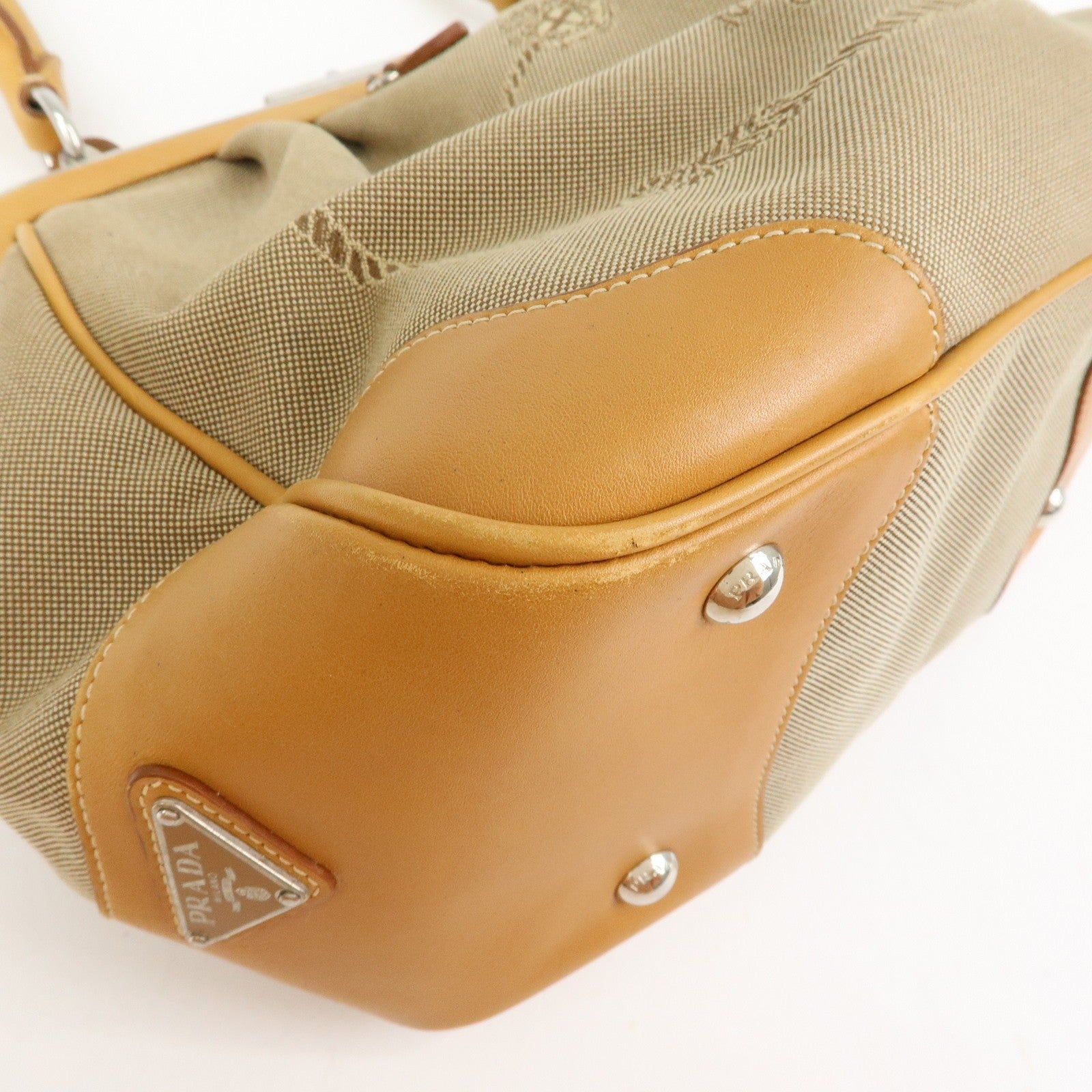 Prada BR3481 Shoulder Bag - Light Brown, Jacquard Leather 