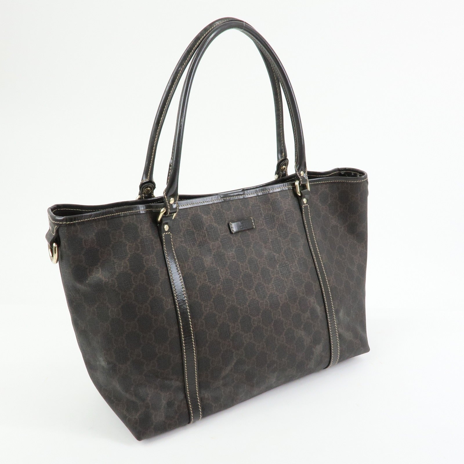 Gucci Supreme Tote Bag - Brown, GG Supreme Patent Leather