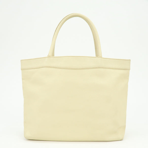 Chanel Coco Mark Caviarskin Tote Bag - Ivory, Leather