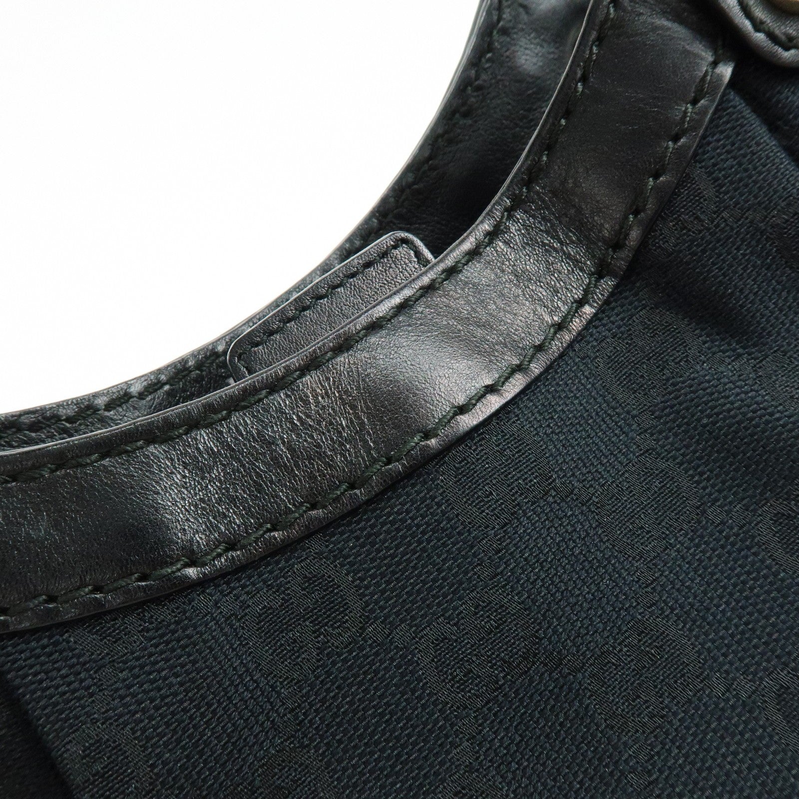 GUCCI Sukey GG Canvas Leather Tote Bag Hand Bag Black