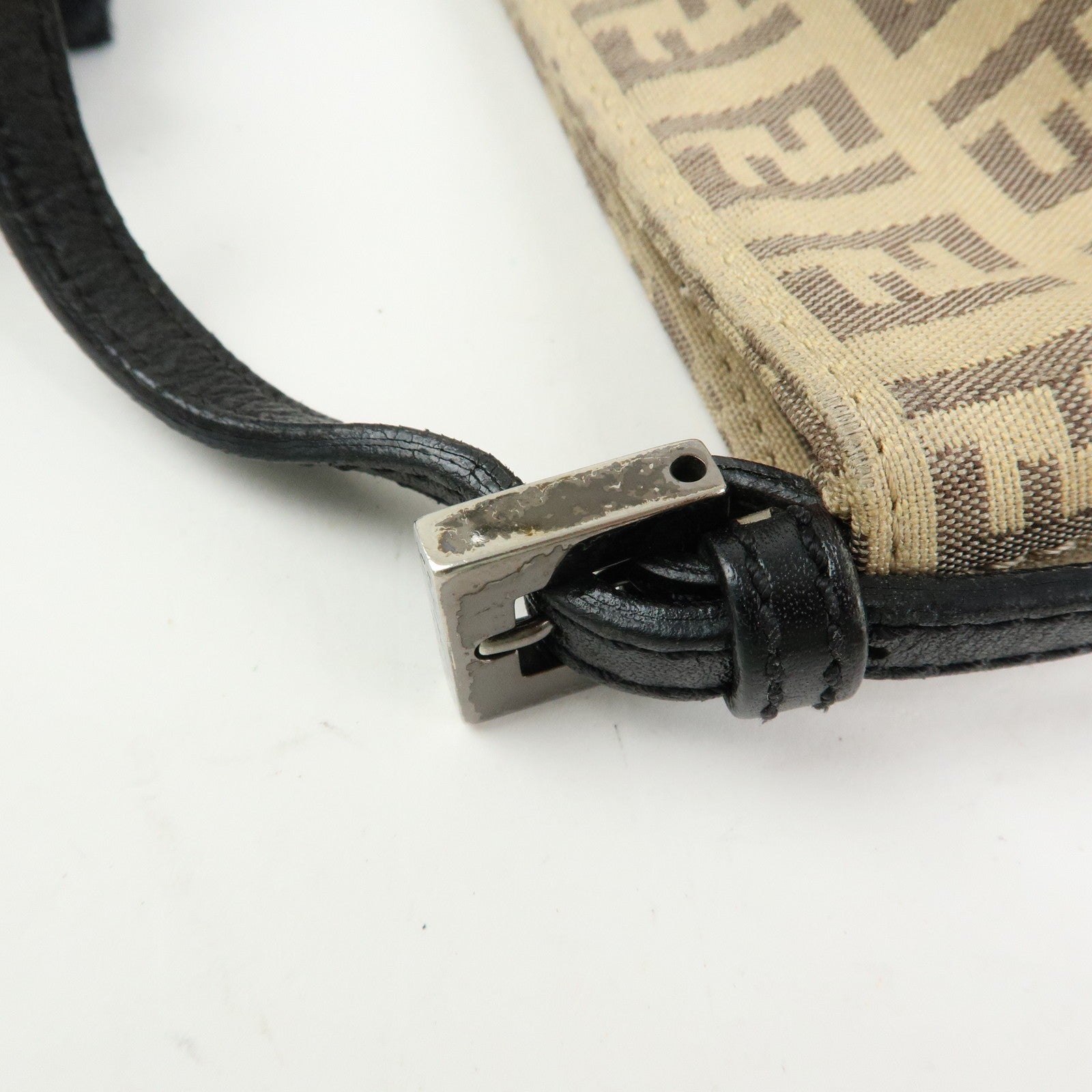 Fendi Hand Bag - Beige Black, Canvas Leather