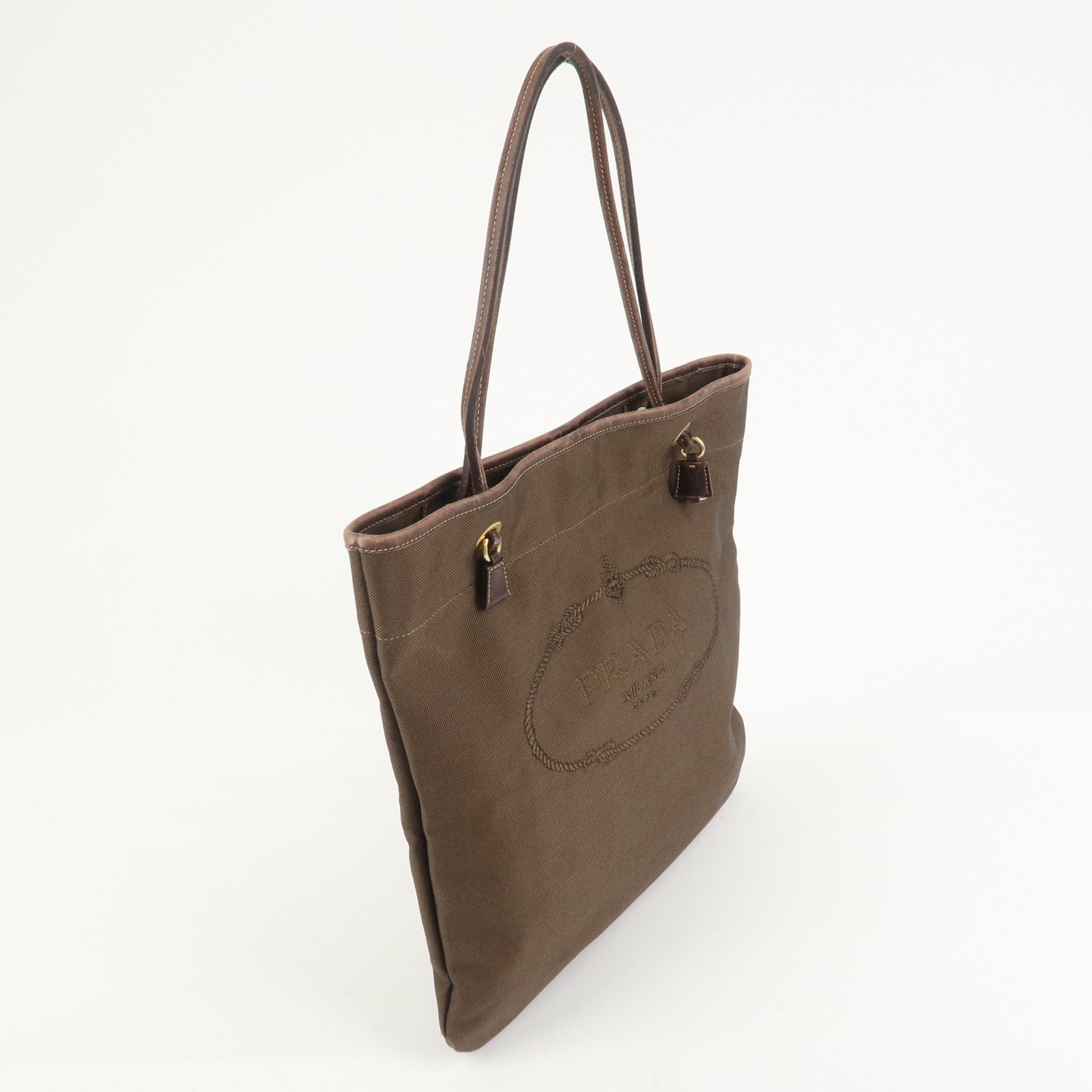 Prada Tote Bag - Brown, Jacquard Canvas, Leather