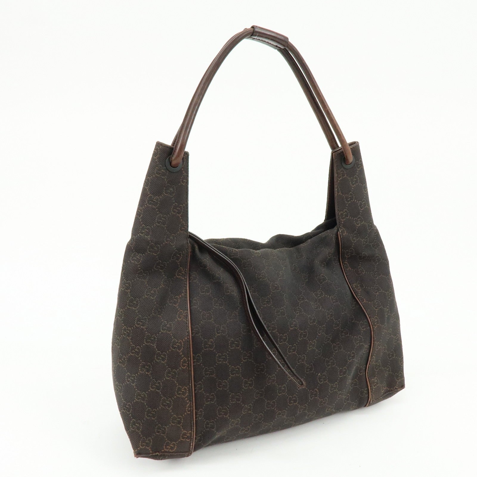 Gucci Shoulder Bag - Dark Brown, GG Canvas, Leather