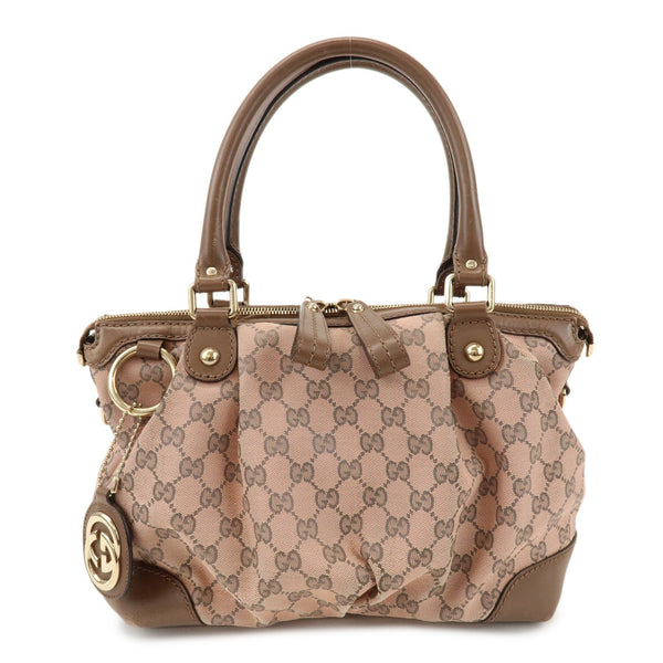 Gucci 2Way Bag - Pink, GG Canvas, Leather
