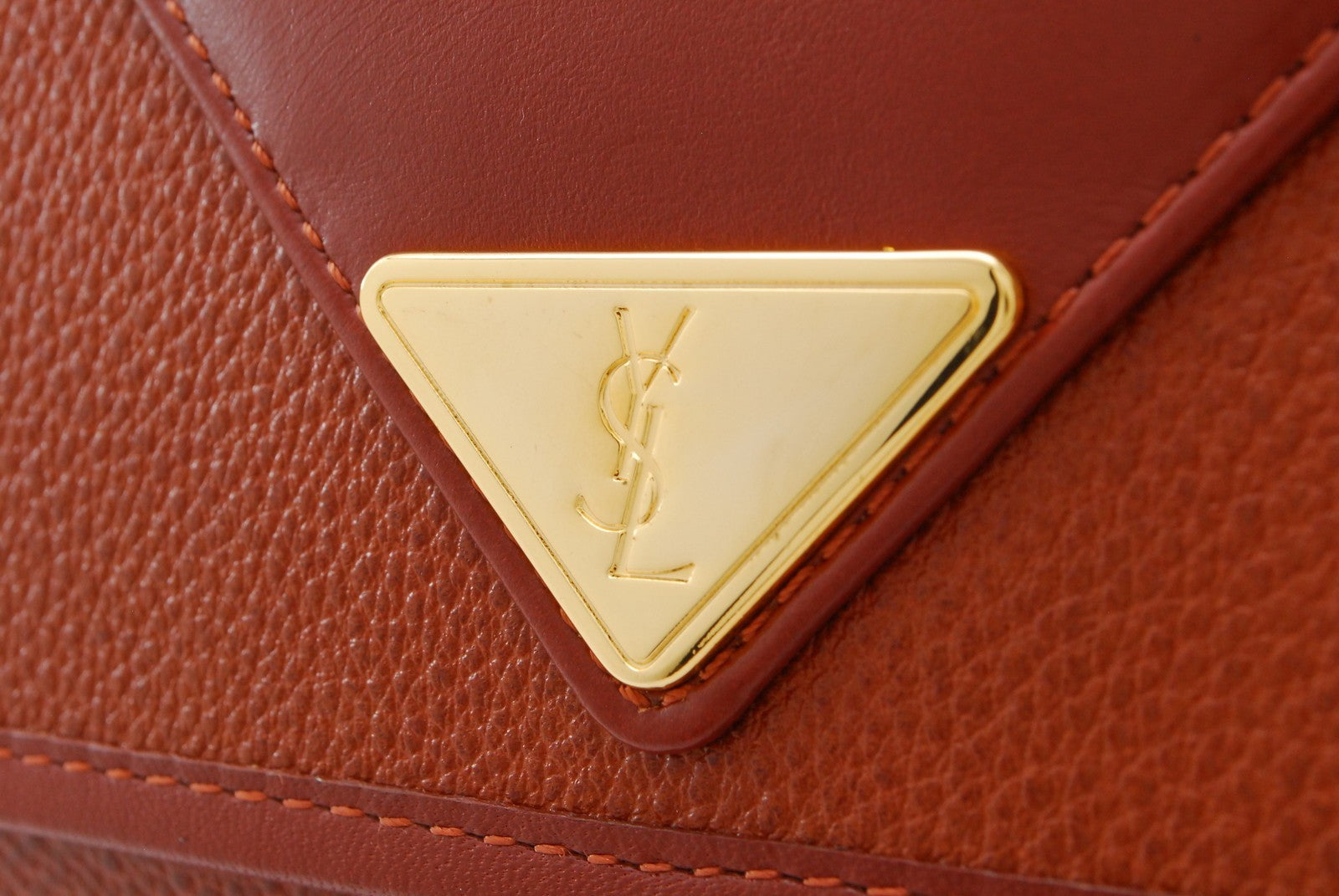 Saint Laurent Yves Clutch - Brown, Leather 
