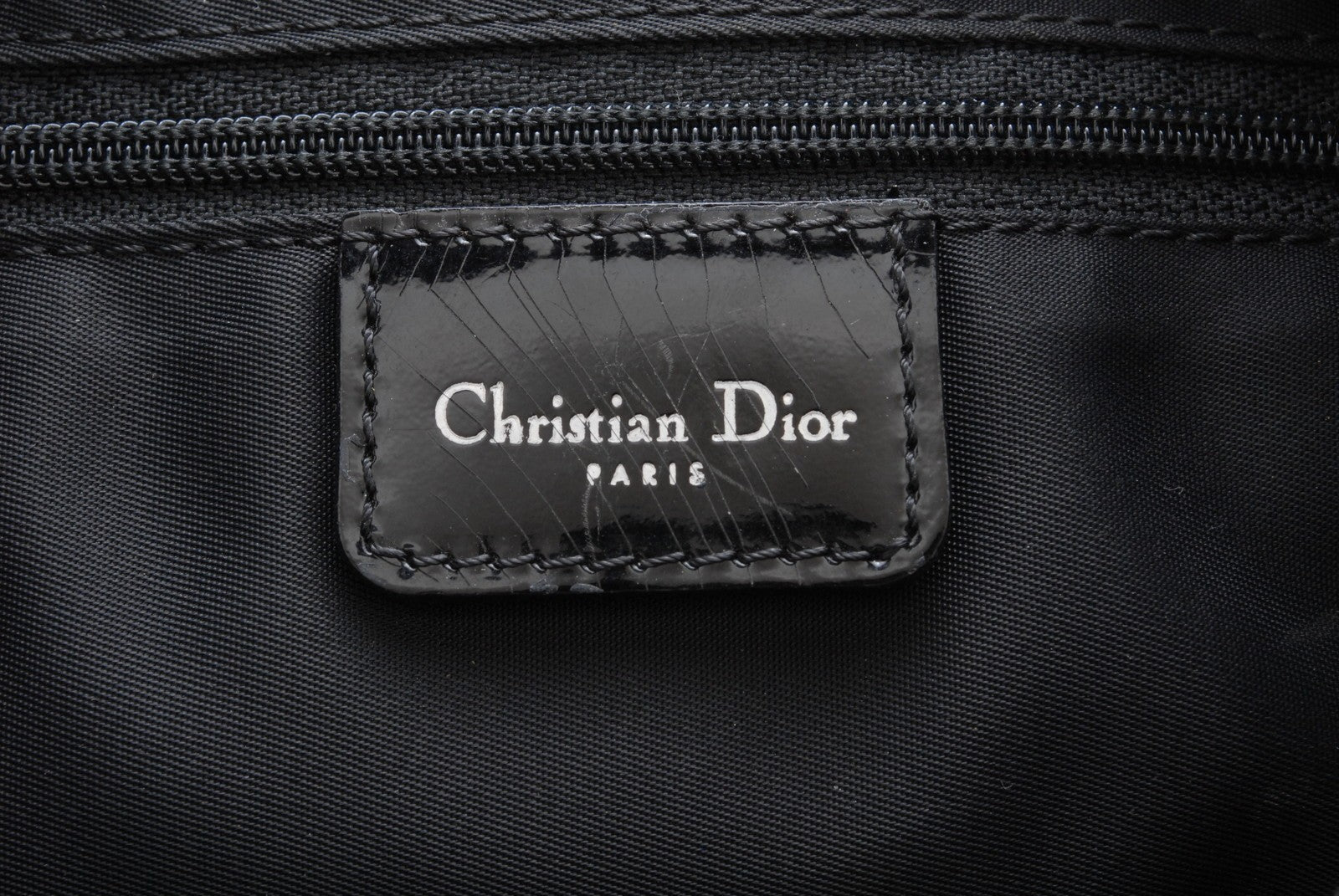 Christian Dior Trotter Boston Hand Bag - Black, Canvas