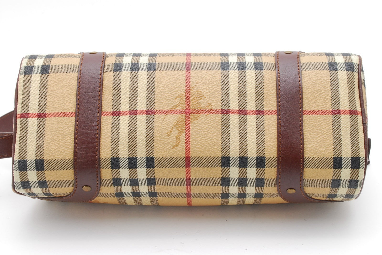 Burberry Nova Check Shadow Horse Shoulder Hand Bag - Beige, PVC Leather 