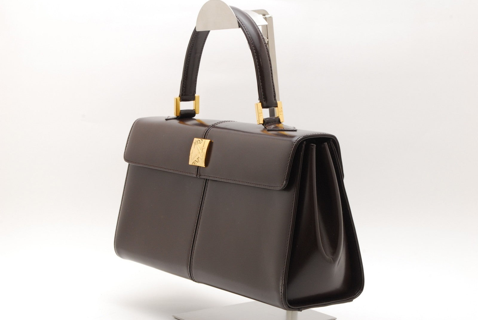 Saint Laurent Yves Vintage Tote Hand Bag - Brown, Leather 