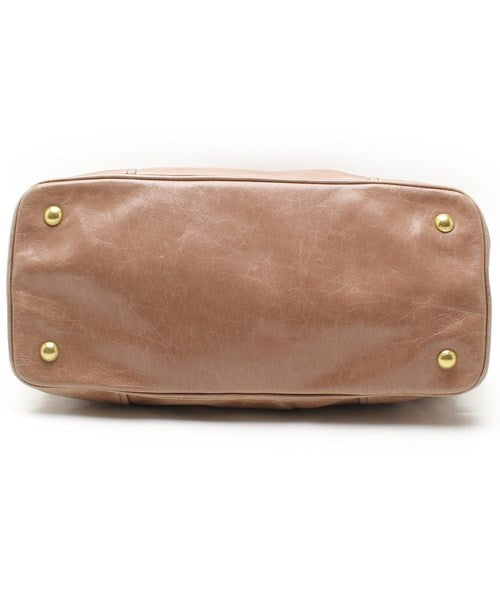 Prada Calf Soft Leather Tote Handbag - Antique, Cowhide Leather