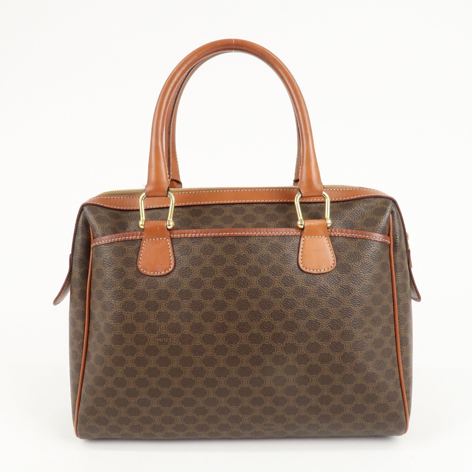 Celine Macadam PVC Leather Boston Bag - Brown, PVC, Leather