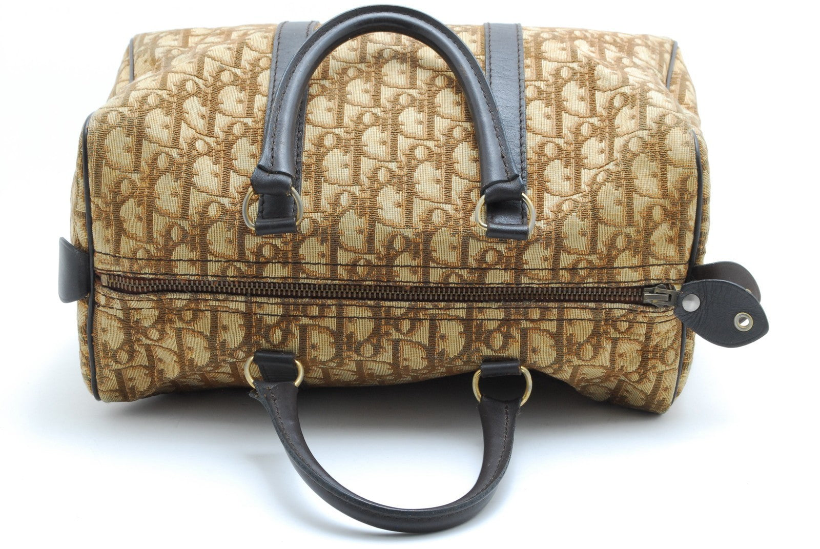 Christian Dior Trotter Boston Bag - Brown, Canvas and Leather
