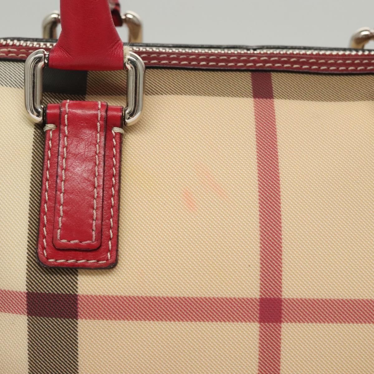 Burberry Nova Check Hand Bag - Beige/Silver, PVC Leather