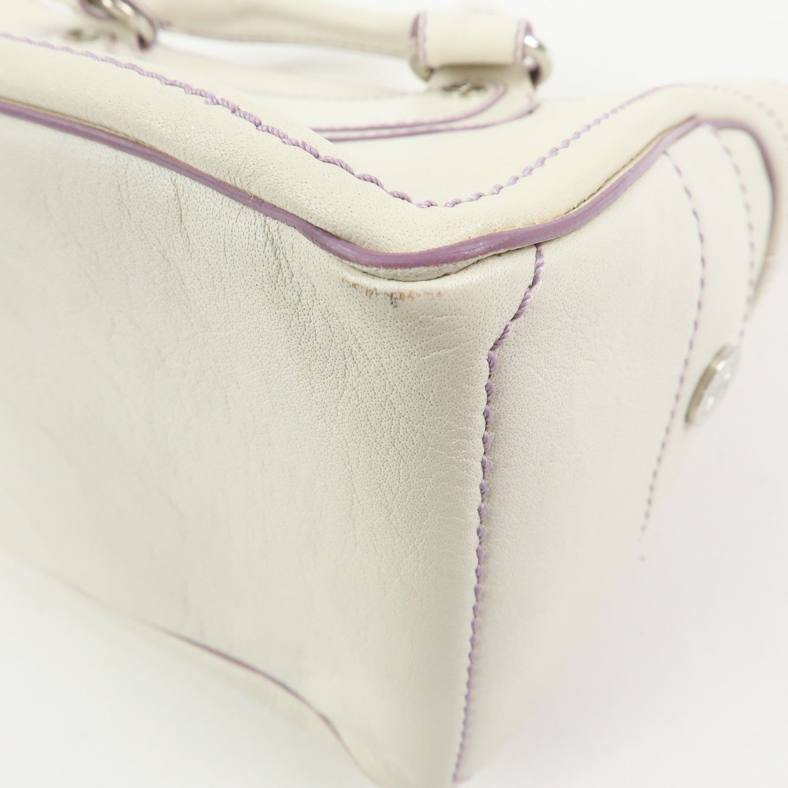 Celine Boogie Bag Handbag - White, Purple, Leather